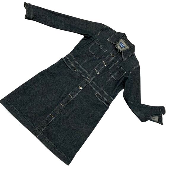 FACONNABLE Dark Denim Shirt Dress Medium - Picture 1 of 6